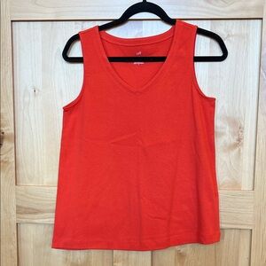 🚨 FINAL SALE 🚨 NWOT J Jill Pima Cotton V-Neck Sleeveless Tee, Small, Red/Orange